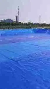 Blue pond liner for swimming pool